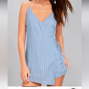 Lulu's At the Seashore Light Blue Striped Romper
